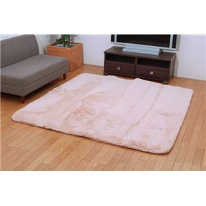 ボリュームタイプ ラグカーペット 『MA×フィリップ』 ベージュ 185×185cm 正方形（中材：ウレタン17mm）