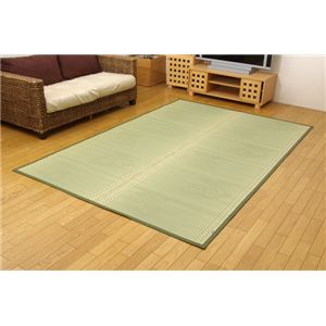 純国産/日本製 イ草花ござカーペット 『扇』 江戸間3畳（約174×261cm）
