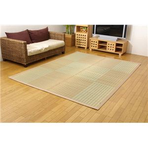 純国産/日本製 掛川織 い草ラグカーペット 夏用 『小夏』 ベージュ 約191×250cm