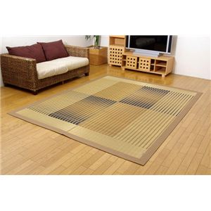 純国産/日本製 掛川織 い草ラグカーペット 夏用 『剣ヶ峰』 ベージュ 約200×250cm