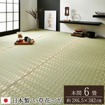 純国産/日本製 掛川織 い草カーペット 『松川』 ベージュ 本間6畳（約286×382cm）