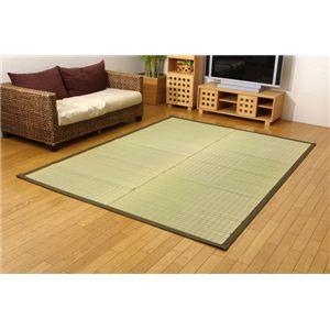 純国産/日本製 掛川織 い草ラグカーペット 夏用 『小夏』 グリーン 約191×250cm