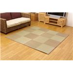 い草花ござカーペット 『DXパルコ裏張CP』 ブラウン 江戸間2畳（約174×174cm） （裏：不織布）