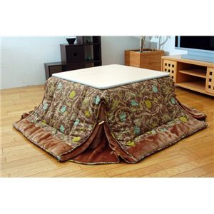 国内プリント 省スペースこたつ薄掛け布団単品 『パミールNSK増量省S』 ブラウン 190×190cm 正方形
