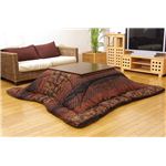 国内プリント こたつ厚掛け布団単品 『万葉』 ブラウン 205×245cm