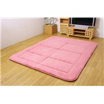 国産（日本製）固綿40mm使用 フランネル生地 ふっくら敷 『フラネルF敷』 ピンク 190×190cm 正方形（パイル長8mm）