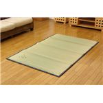 い草ごろ寝マット 『川メダカ四方縁』 ブルー セミダブル 約113×180cm（中：固わた15mm）