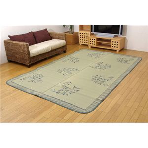 リーフ柄 い草ラグカーペット 夏用 『フェスタ』 約191×300cm