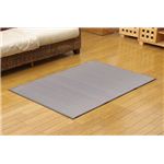 純国産/日本製 い草ラグカーペット 夏用 『Fソリッド』 グレー 約87×130cm（裏：ウレタン）