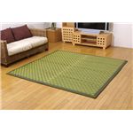 固わた20mm入り い草ラグカーペット 夏用 『硬綿リオNS』 グリーン 約191×191cm