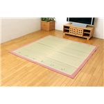 い草ラグカーペット 夏用 『D×コロンNF』 ローズ 約191×300cm （裏：不織布）