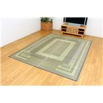 純国産/日本製 い草ラグカーペット 夏用 『スパーブ』 グリーン 約191×300cm