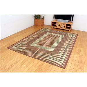 純国産/日本製 い草ラグカーペット 夏用 『Fスパーブ』 ブラウン 約191×300cm（裏：ウレタン）