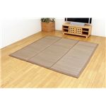 チップウレタン8mm入り い草ラグカーペット 夏用 『FCラサ』 ブラウン 約200×200cm 正方形