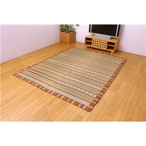 い草ラグカーペット 夏用 『Fサティス』 ブラウン 約191×250cm（裏：ウレタン10mm）