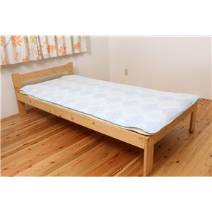 ガーゼ使用 ポコポコ調 敷パッド 『オーナメント』 ブルー ダブル 140×205cm 綿100%