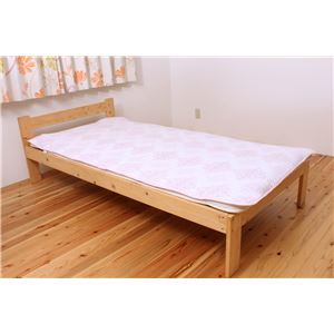ガーゼ使用 ポコポコ調 敷パッド 『オーナメント』 ピンク セミダブル 120×205cm 綿100%