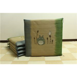 純国産/日本製 捺染返し い草座布団 『つくしトトロ 5枚組』 約55×55cm×5P