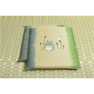 純国産/日本製 捺染返し い草座布団 『つくしトトロ 2枚組』 約55×55cm×2P