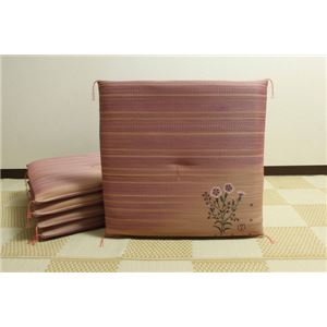 純国産/日本製 捺染返し い草座布団 『撫子（なでしこ） 5枚組』 約55×55cm×5P