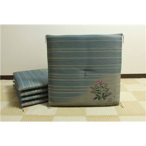 純国産/日本製 捺染返し い草座布団 『藤袴（ふじばかま） 5枚組』 約55×55cm×5P