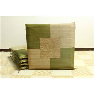 純国産/日本製 捺染返し い草座布団 『草美（くさび） 5枚組』 グリーン 約55×55cm×5P