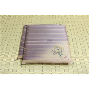 純国産/日本製 捺染返し い草座布団 『女郎花（おみなえし） 2枚組』 約55×55cm×2P