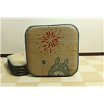 純国産/日本製 捺染アドラ い草座布団 『花火トトロ 5枚組』 約55×55cm×5P