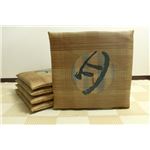 純国産/日本製 捺染返し い草座布団 『月光 5枚組』 ブラウン 約60×60cm×5P