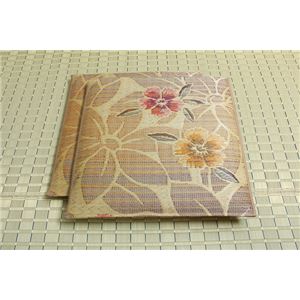 純国産/日本製 袋織 織込千鳥 い草座布団 『なでしこ 2枚組』 ベージュ 約60×60cm×2P