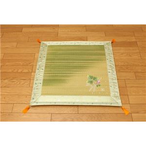 純国産/日本製 減農薬い草使用 御前（仏前）座布団 『彩花 環良草』 グリーン 約70×70cm