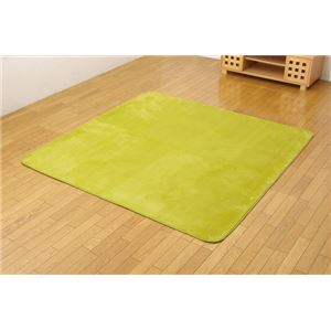 ホットカーペット対応 ソフトな扁平糸使用ラグ 『ランス』 グリーン 200×250cm