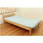 オーガニックコットン使用 敷パッド 『マドラス』 ブルー ダブル 140×205cm 綿100%