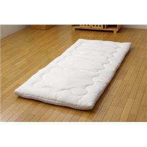 羽毛タッチ 機能性ウォッシャブル寝具 『クリーンガード 敷き布団』 アイボリー シングル 100×210cm