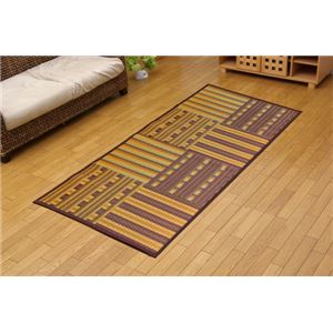 純国産/日本製 柳川段通 四重織 い草ラグカーペット 夏用 『ラスター』 ブラウン 約191×250cm