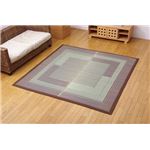 ウレタン8mm入り い草ラグカーペット 夏用 『F×ゼウス』 ブラウン 約191×191cm