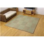 ウレタン12mm入り い草ラグカーペット 夏用 『SPノア』 ブラウン 約200×200cm 正方形
