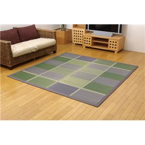 純国産 い草ラグカーペット 夏用 『FUBUKI』 グリーン 約191×250cm