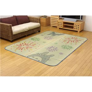 純国産 となりのトトロ い草ラグ 夏用 『はなび』 約176×230cm