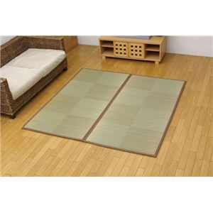 純国産 い草花ござ 『STノア』 ブラウン 江戸間8畳（約348×352cm）(裏:ソフトテック15mm)