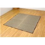 純国産 い草ラグカーペット 夏用 『Fダイヤ』 ブラウン 約174×174cm（裏:ウレタン）
