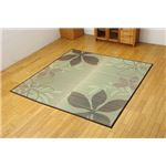 リーフ柄 い草ラグカーペット 夏用 『NSプラハ』 ブラウン 191×250cm （裏：滑りにくい加工）