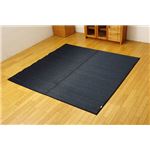 純国産 無地カラーい草ラグカーペット 夏用 『Fプラード』 ブラック 190×190cm