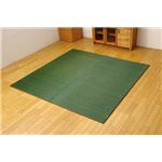 純国産 無地カラーい草ラグカーペット 夏用 『Fプラード』 ダークグリーン 190×250cm
