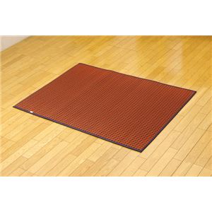 純国産 シンプルい草ラグカーペット『Fリブロ』 レッド 190×250cm