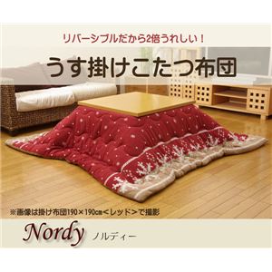 フリース こたつ薄掛け布団単品 『ノルディ』 レッド 190×240cm リバーシブルタイプ
