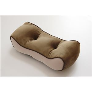クッション 低反発 使用 腰当て マイクロファイバー 無地 『ルナ 腰当』 ブラウン 約42×20cm