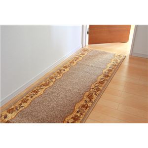 廊下敷 ナイロン100% 『リーガ』 ベージュ 約80×440cm 滑りにくい加工