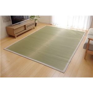 純国産 い草ラグカーペット 夏用 『F）MUKU』 約191×191cm（麻）