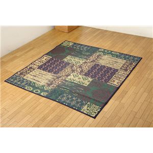 純国産 い草ラグカーペット 夏用 オリエンタル柄 『DXオーディーン』 グリーン 約191×250cm